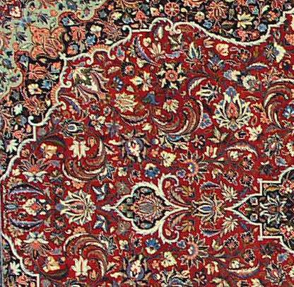 This shows the field of the rug woven with some 20 different colors